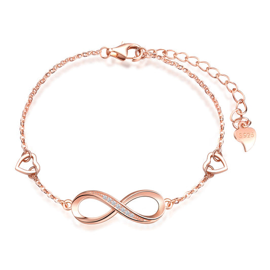 Infinity and Hearts Symbol CZ Bracelet
