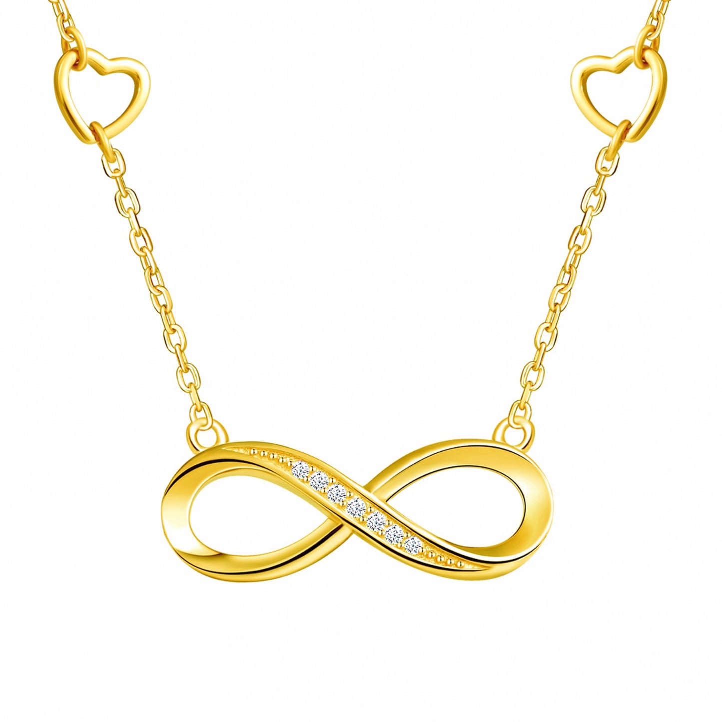 Infinity with Hearts CZ Necklace