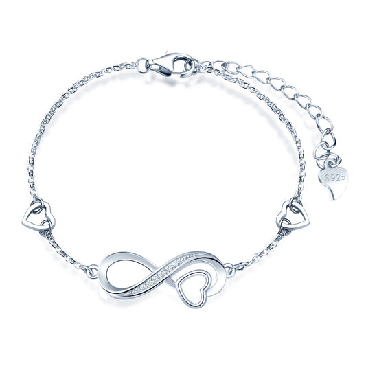 Heart in Infinity Symbol CZ Bracelet