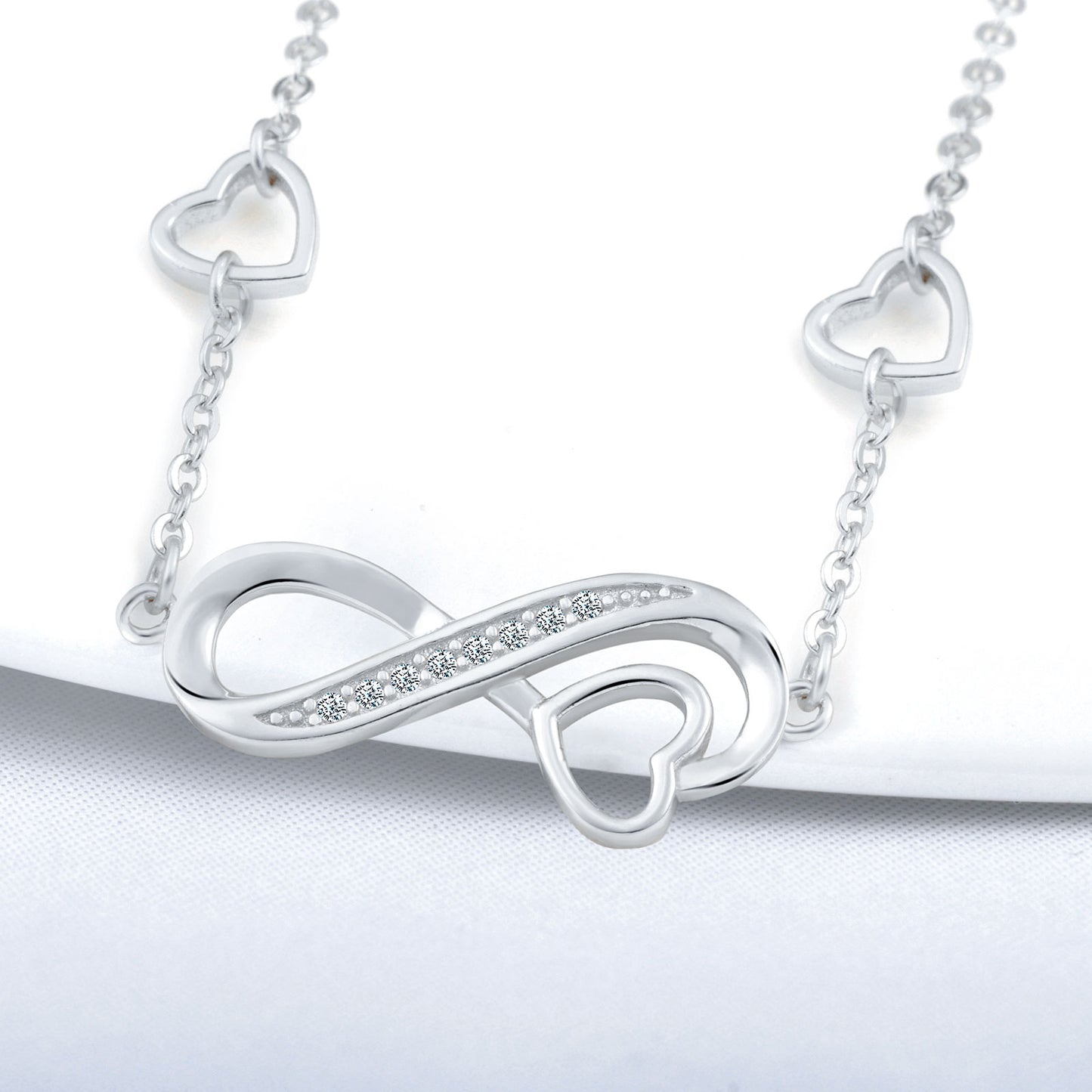Heart in Infinity Symbol CZ Bracelet