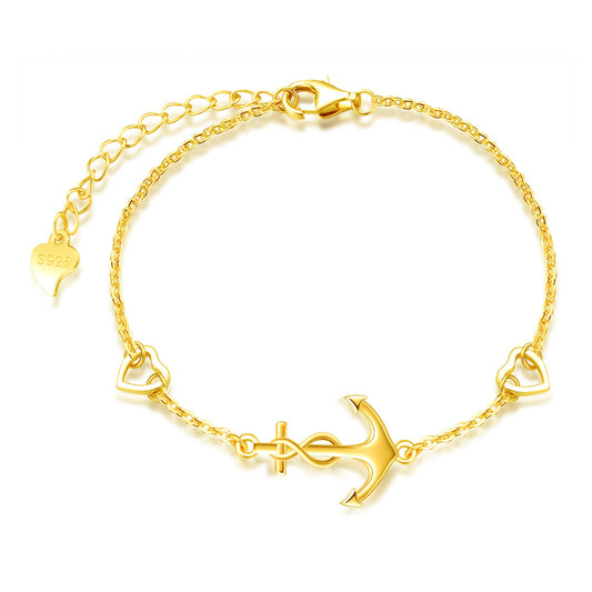 Infinity Anchor with Hearts Symbol Bracelet