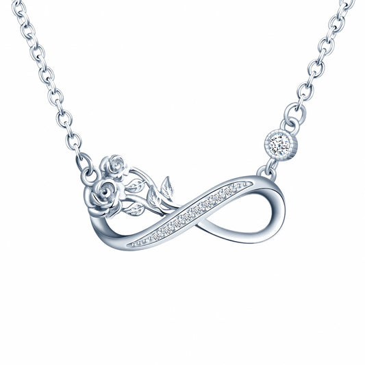 Infinity Roses CZ Necklace