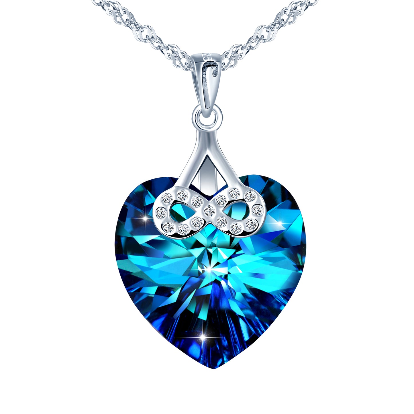 Zircon Crystal Heart Necklace