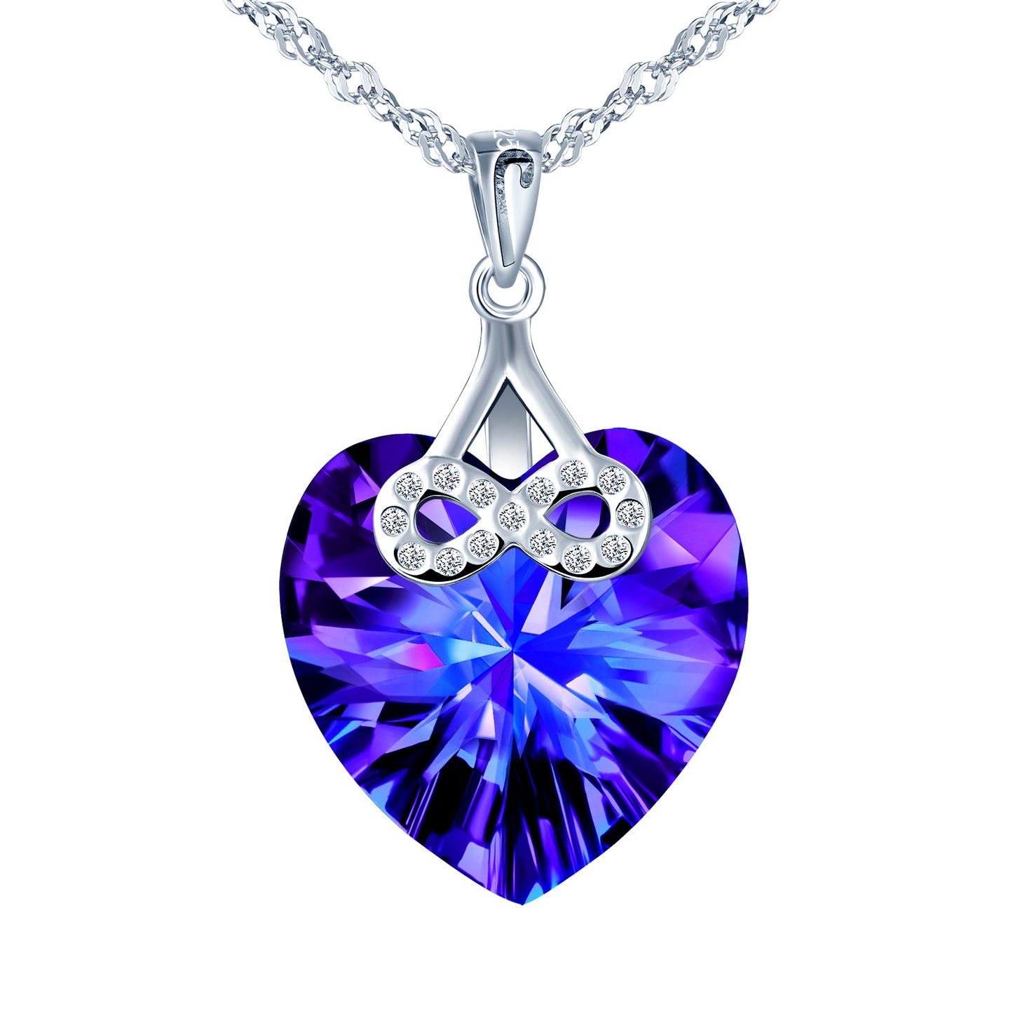 Zircon Crystal Heart Necklace