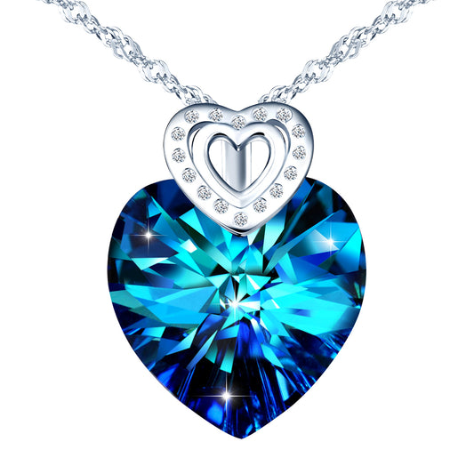 Crystal & Zircon Hearts Necklace