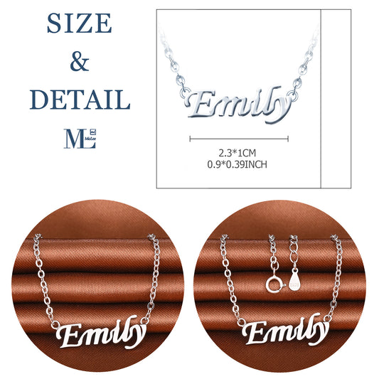 Infinionly Sterling Silver “Emily” Style Name Necklace