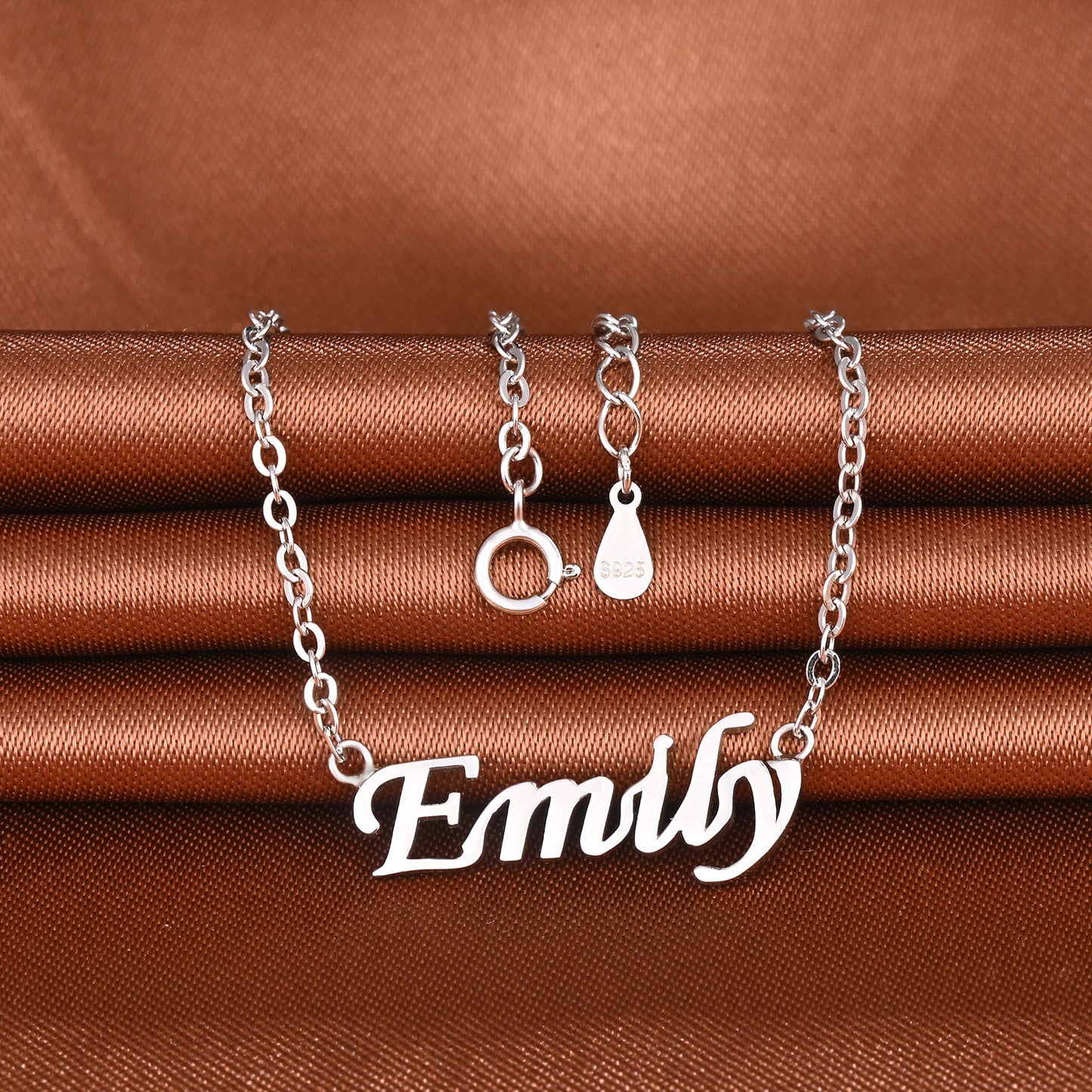 Infinionly Sterling Silver “Emily” Style Name Necklace