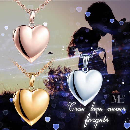 Infinionly Heart Photo Locket Necklaces
