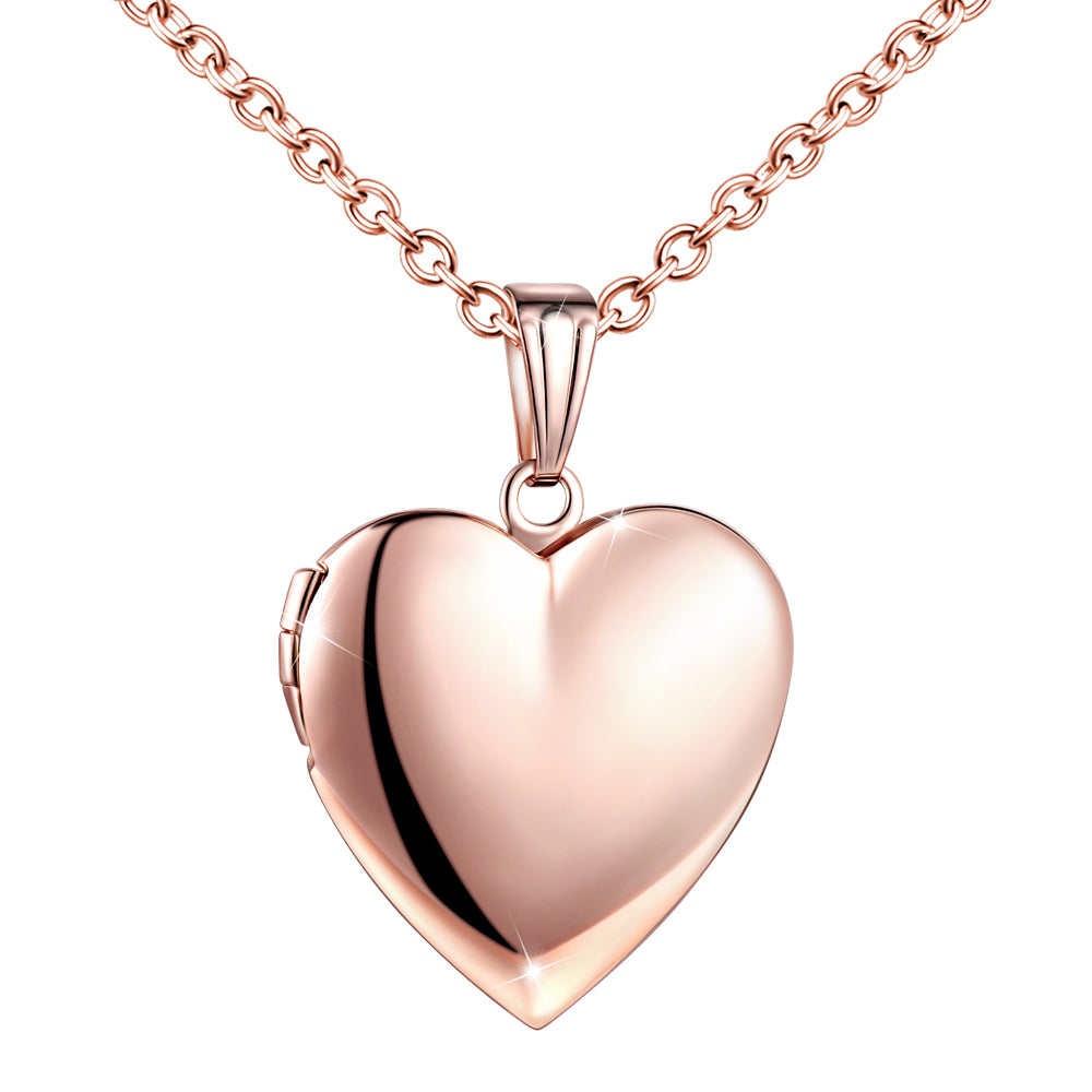 Infinionly Heart Photo Locket Necklaces