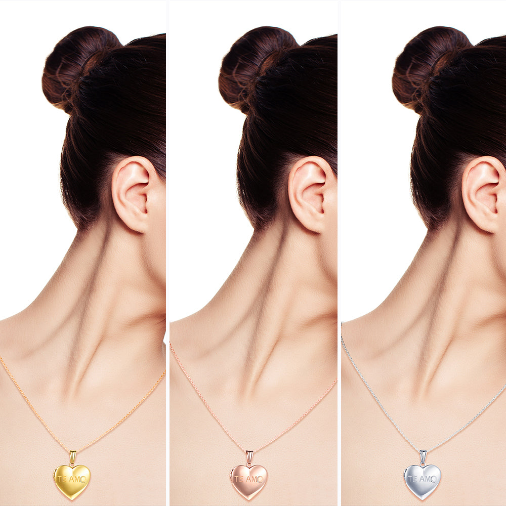 Infinionly Fashion TO MAO Heart Photo Locket Necklace