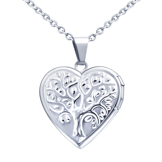 Infinionly Fashion Tree of Life Heart Photo Locket Necklace