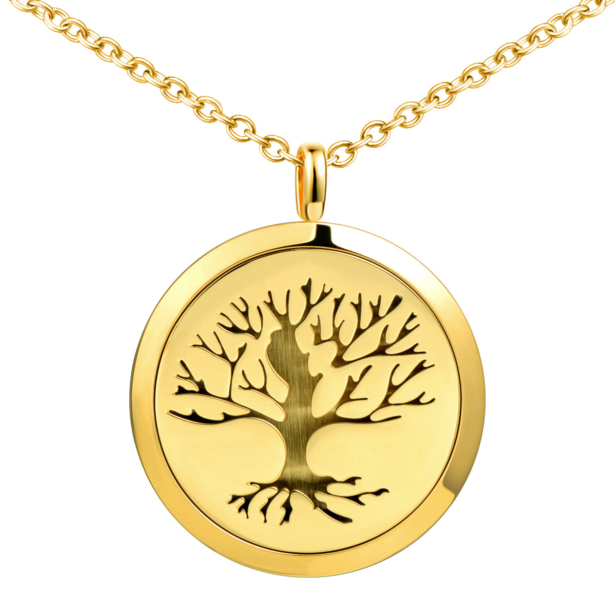 Infinionly Hollow Tree Of Life Circle Photo Locket Necklace