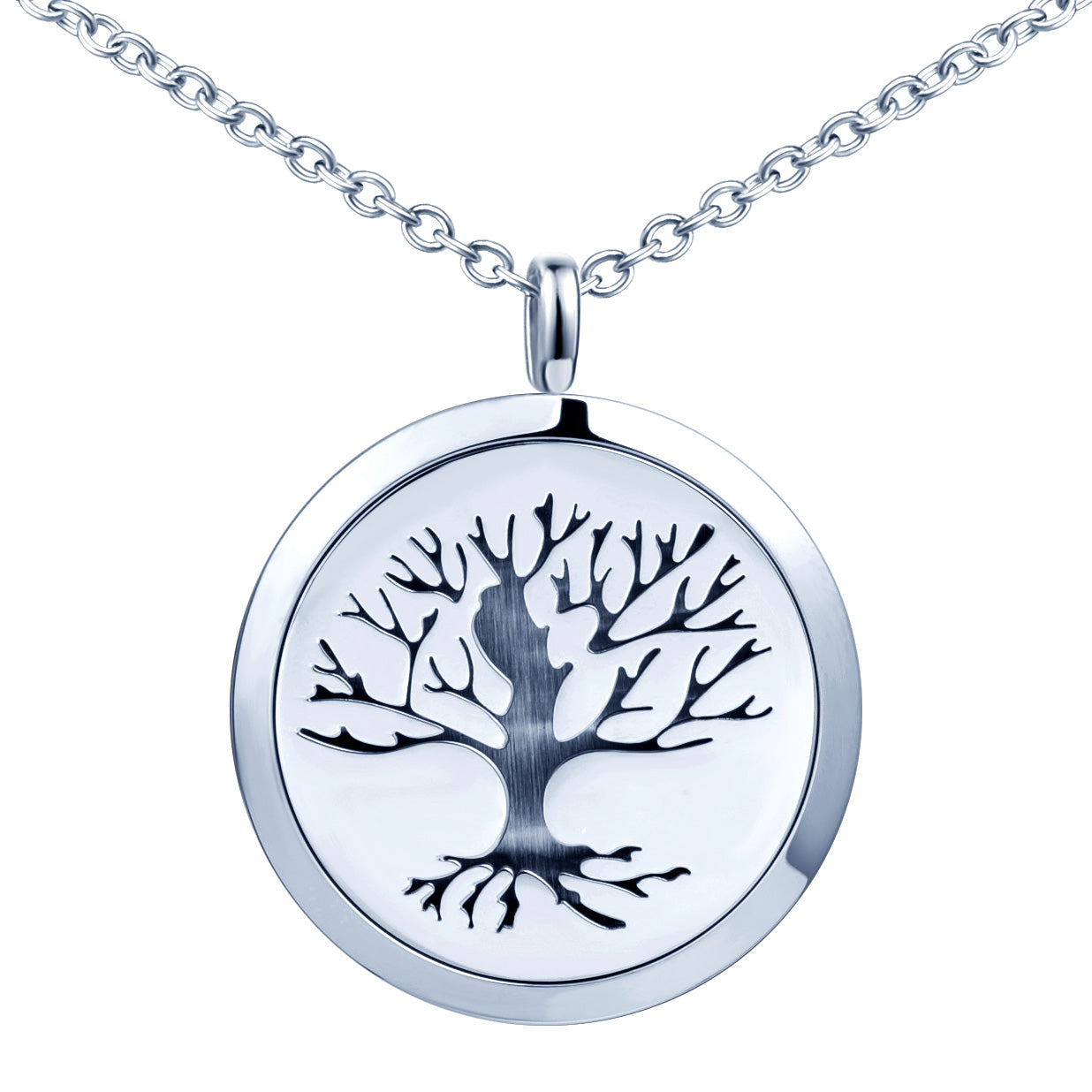 Infinionly Hollow Tree Of Life Circle Photo Locket Necklace