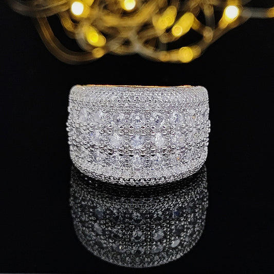 Shining Women's White Zircon Full Crystal Rings