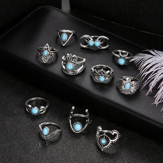 Infinionly Turquoise 11-piece Set Ring