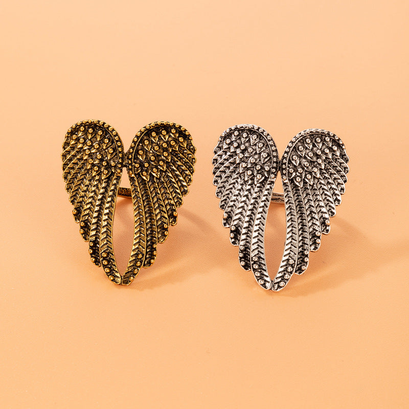 Infinionly Retro Punk Hip Hop Wings Ring