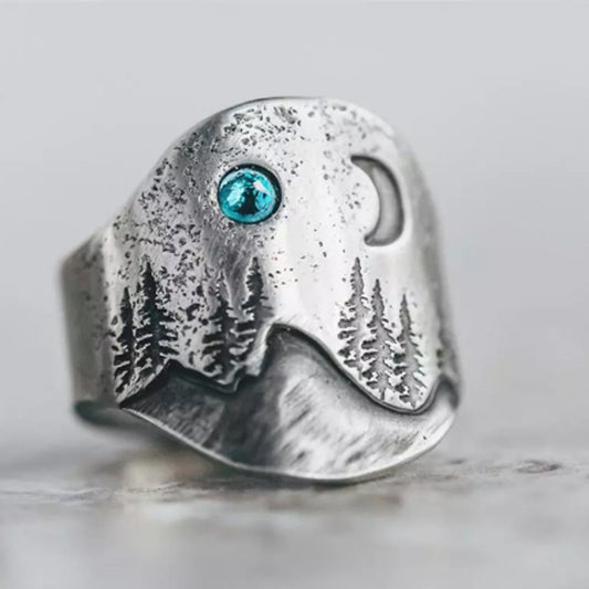 Trendy Silver Nature Mountain Ring