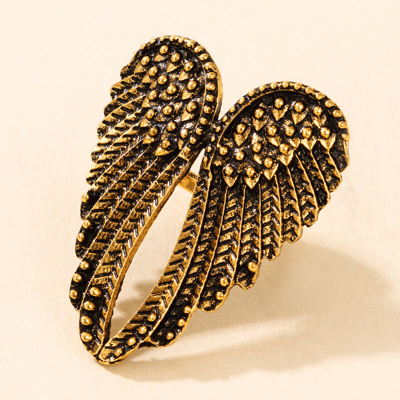 Infinionly Retro Punk Hip Hop Wings Ring