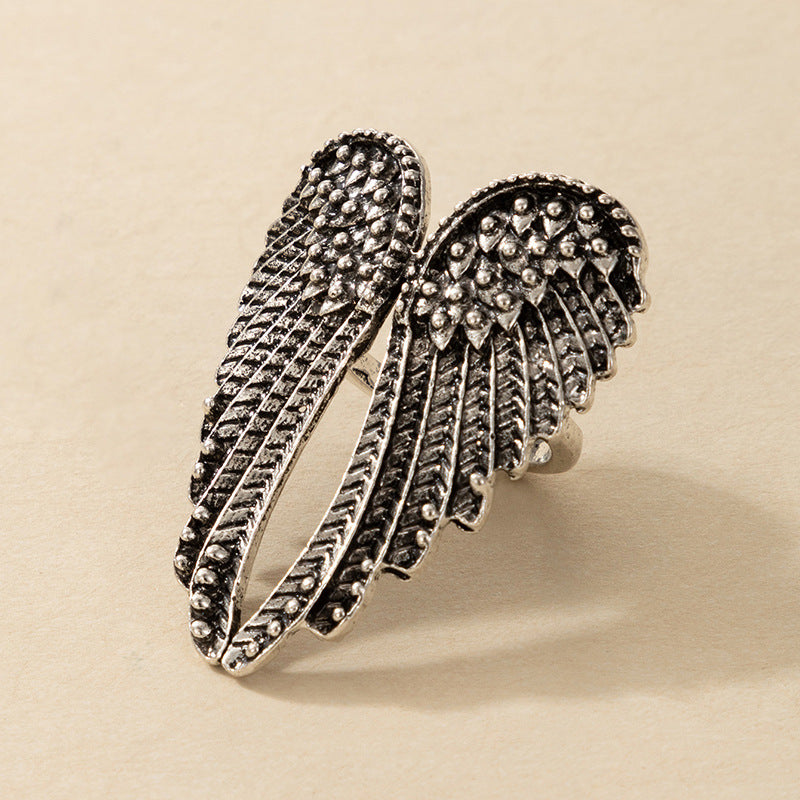 Infinionly Retro Punk Hip Hop Wings Ring