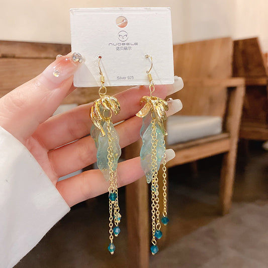 Crystal Tassel Earrings With Irregular Earrings