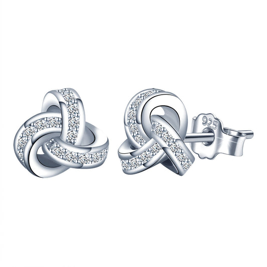 Knot CZ Stud Earrings