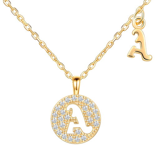 Initial Disk CZ Necklace